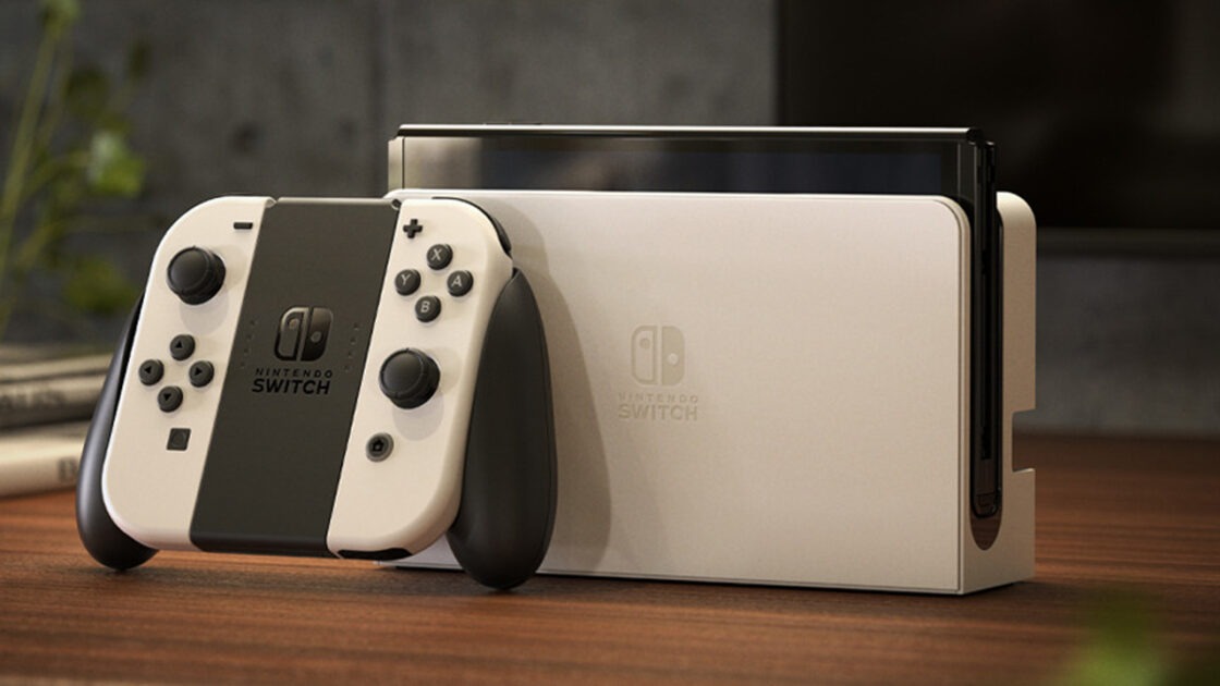 The new Switch model looks gorgeous with its matching white Dock and Joy-Cons